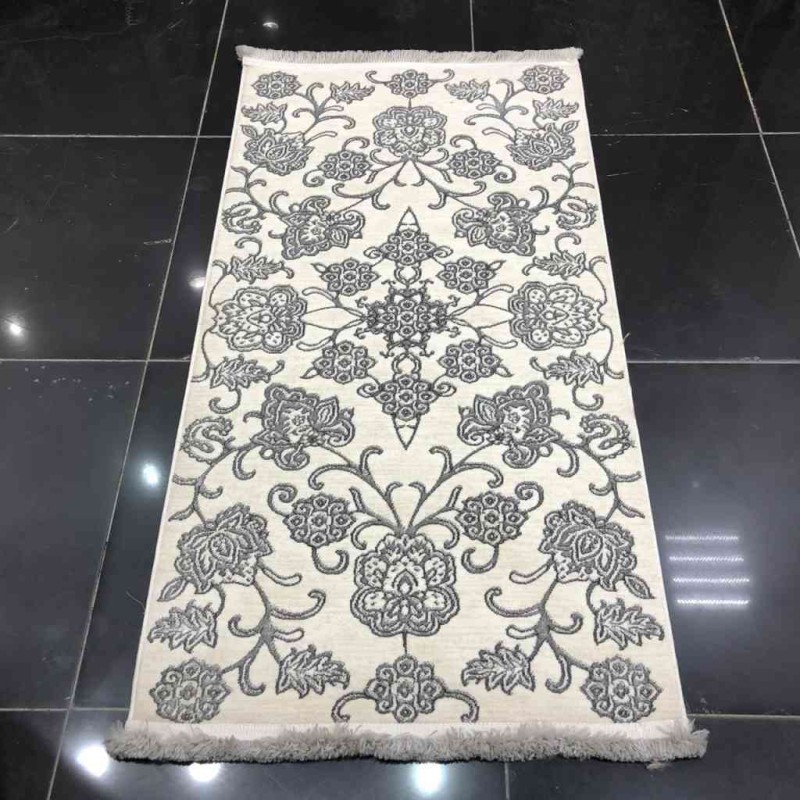 سجاد تركي لوكسوري 43 كريم رصاصي  80*150