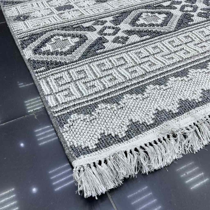 سجاد خيش ماجستيك تركي 08745B رصاصي مقاس 80*150