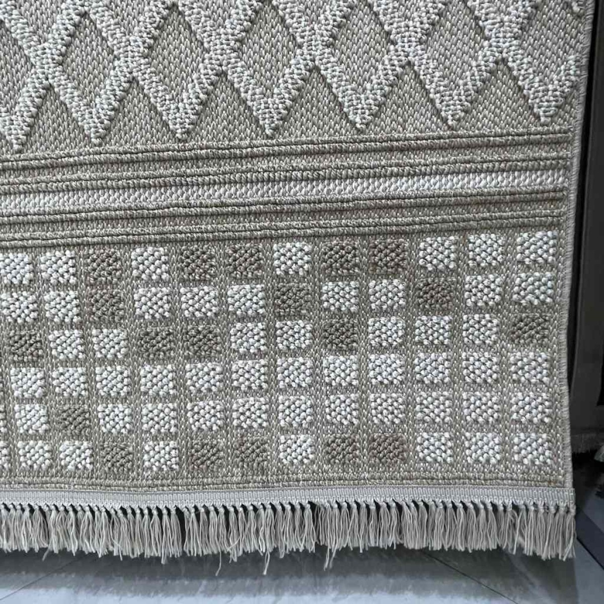 سجاد خيش ماجستيك تركي 08656B بيج غامق مقاس 100*200