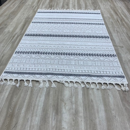 سجاد يونيق تركي OE603A رمادي كريم مقاس 150*220