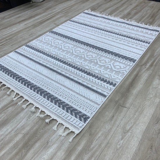 سجاد يونيق تركي OE603A رمادي كريم مقاس 150*220