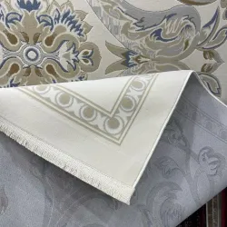 سجاد تركي اناقة نقش فرنسي SRC24A كريم رصاصي مقاس 50*80