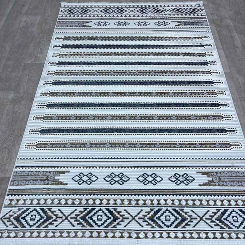 سجاد تركي رانا تركي 1143A كريم رصاصي مقاس 150*220