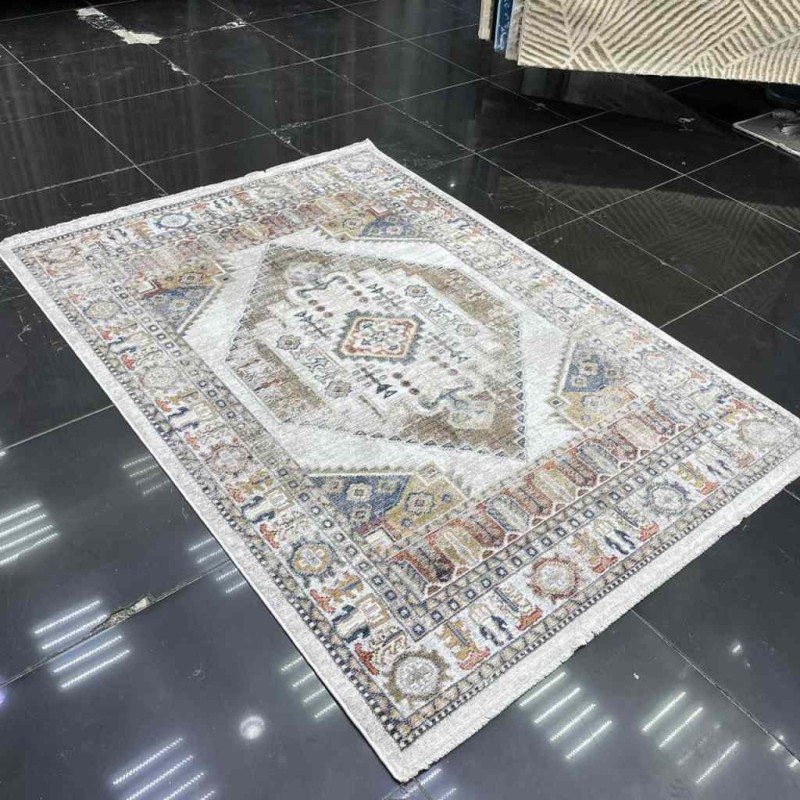 سجاد بوهيمي كريستال تركي OA034A لون كريم  مقاس 80*150