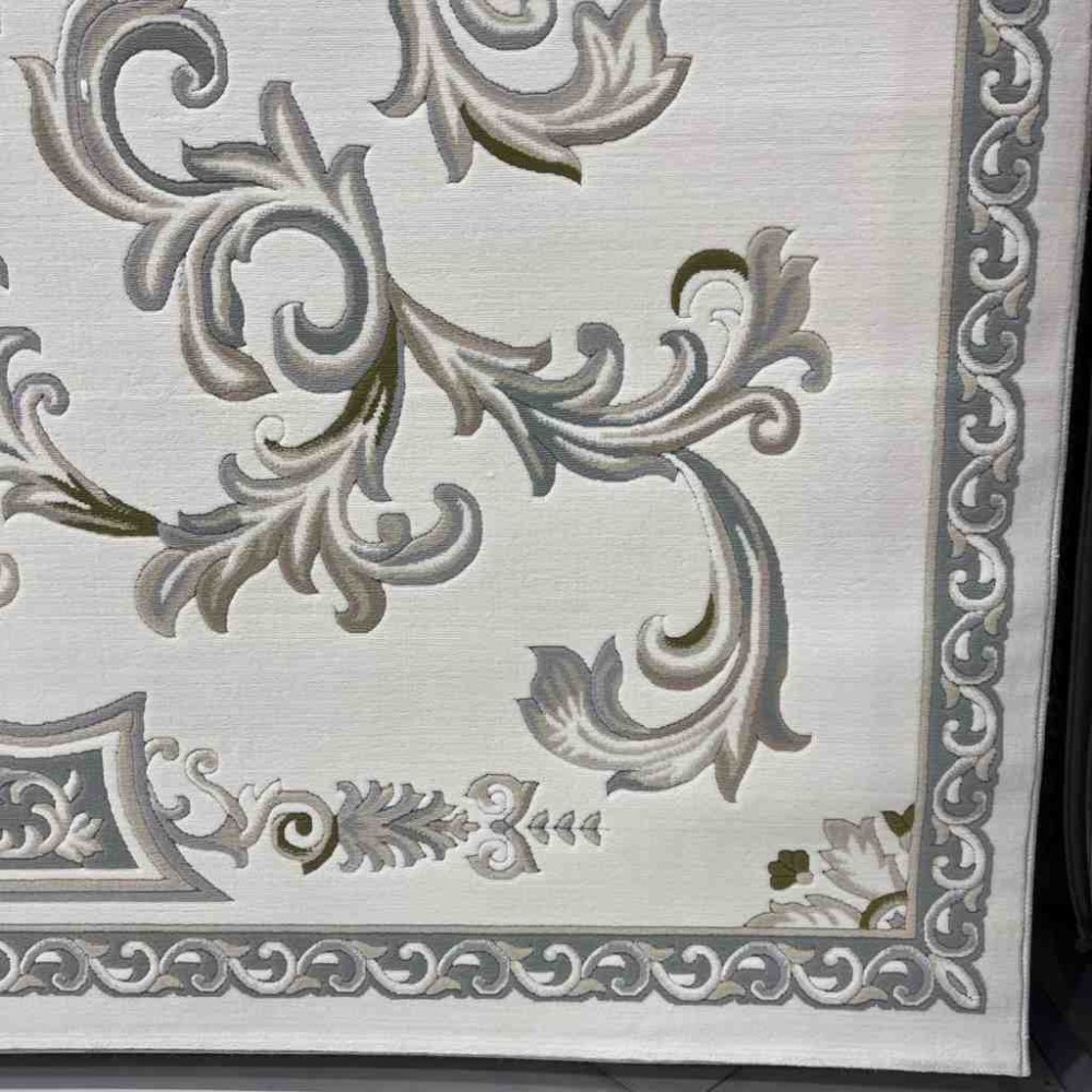 سجاد تركي داليا نقش فرنسي تركي 9769A كريم سماوي مقاس 50*80