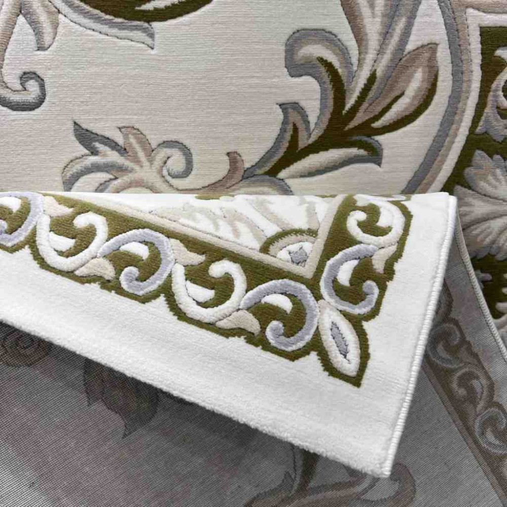 سجاد تركي داليا نقش فرنسي تركي 9769A كريم اخضر مقاس 400*500 سجاد تركي داليا نقش فرنسي تركي 9769A كريم اخضر مقاس 400*500