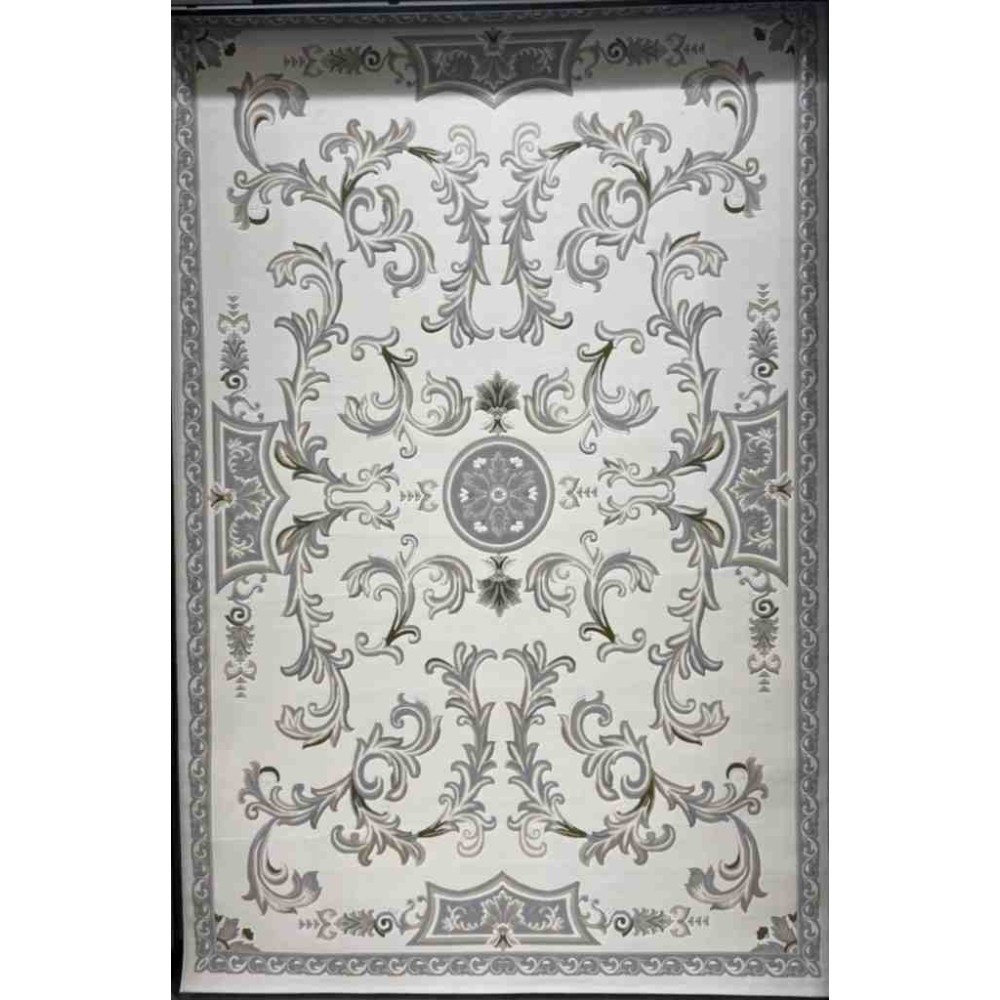 سجاد تركي داليا نقش فرنسي تركي 9769A كريم سيلفر مقاس 400*500