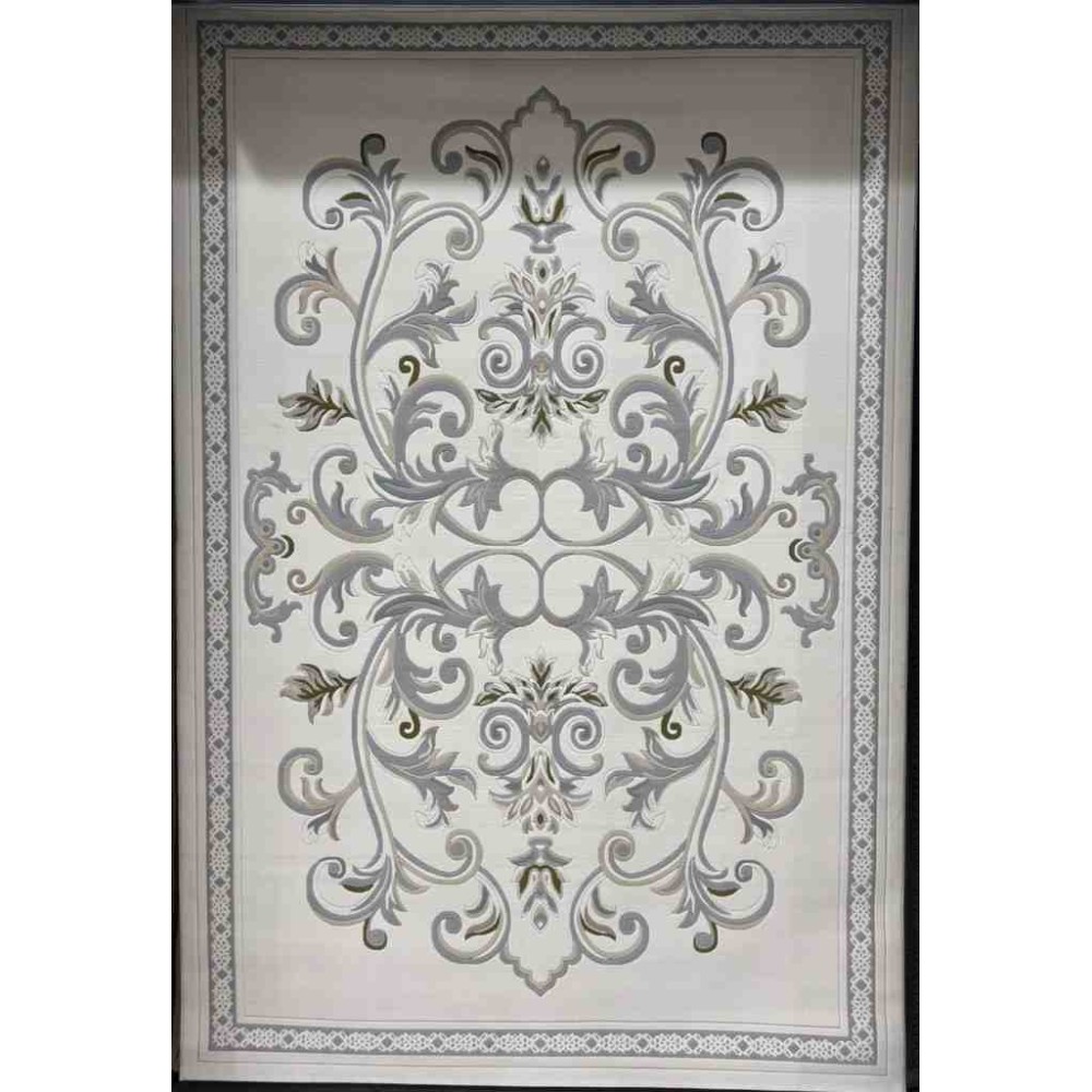 سجاد تركي داليا نقش فرنسي تركي 9771A كريم سيلفر مقاس 50*80