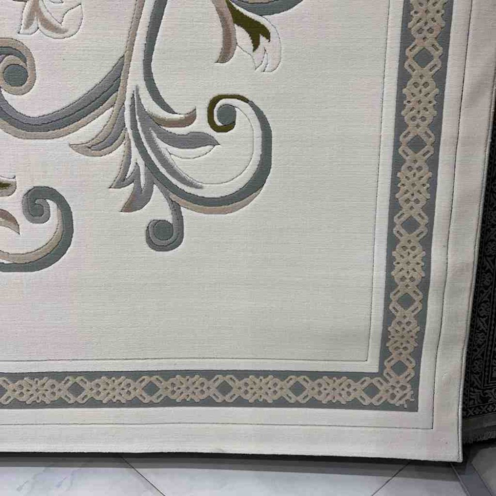 سجاد تركي داليا نقش فرنسي تركي 9771A كريم سماوي مقاس 400*500