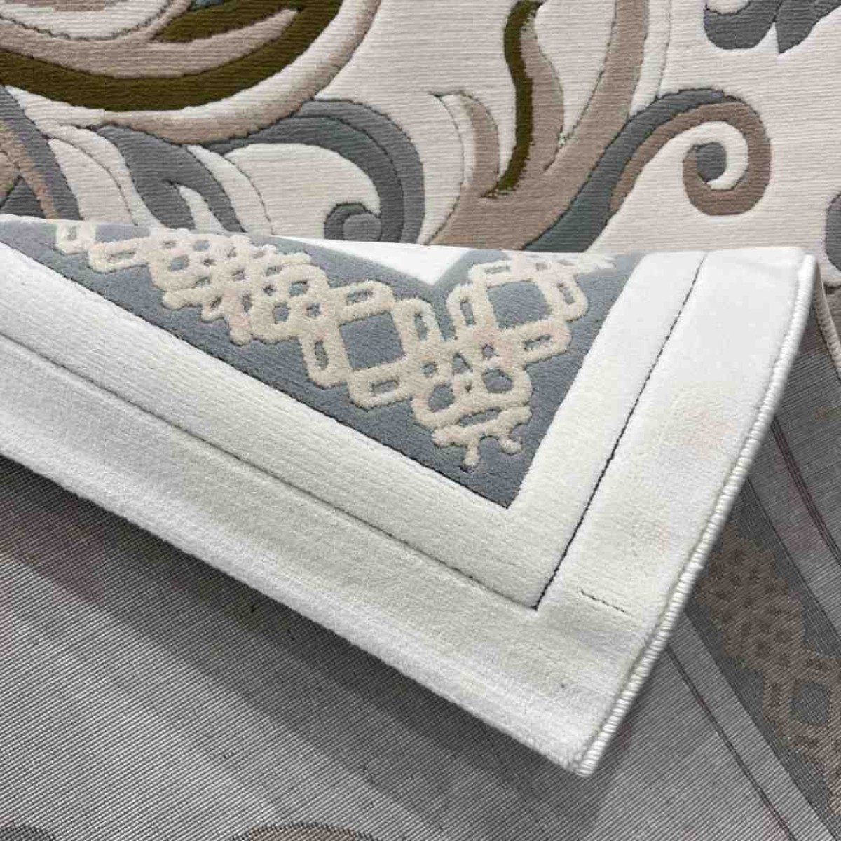 سجاد تركي داليا نقش فرنسي تركي 9771A كريم سماوي مقاس  200*300