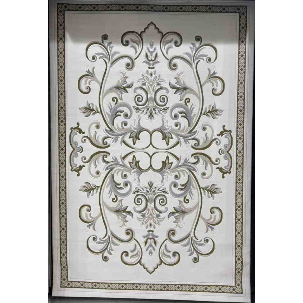 سجاد تركي داليا نقش فرنسي تركي 9771A كريم اخضر مقاس 50*80