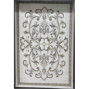 سجاد تركي داليا نقش فرنسي تركي 9771A كريم اخضر مقاس 50*80