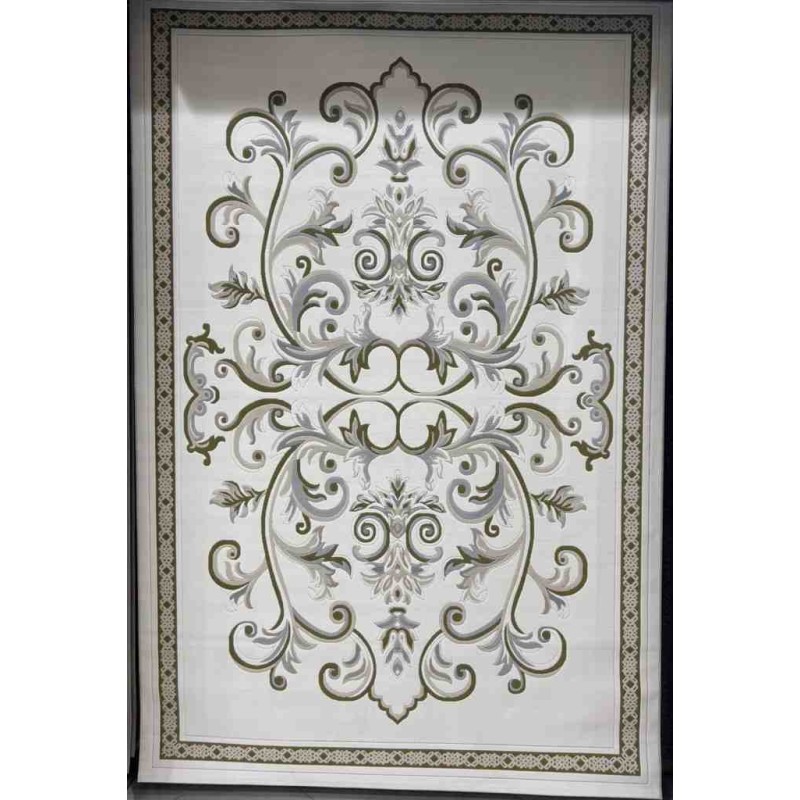 سجاد تركي داليا نقش فرنسي تركي 9771A كريم اخضر مقاس 50*80