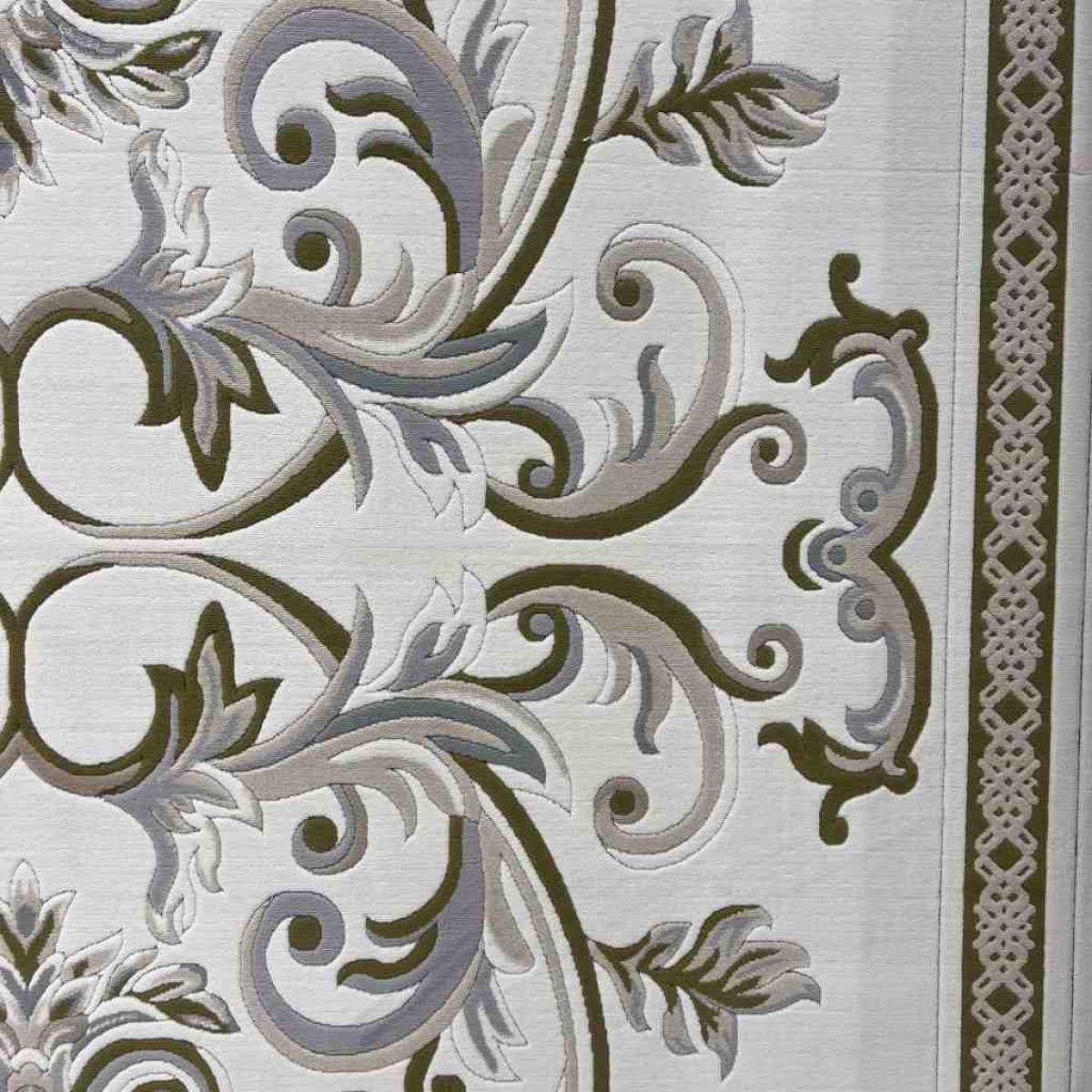 سجاد تركي داليا نقش فرنسي تركي 9771A كريم اخضر مقاس 50*80