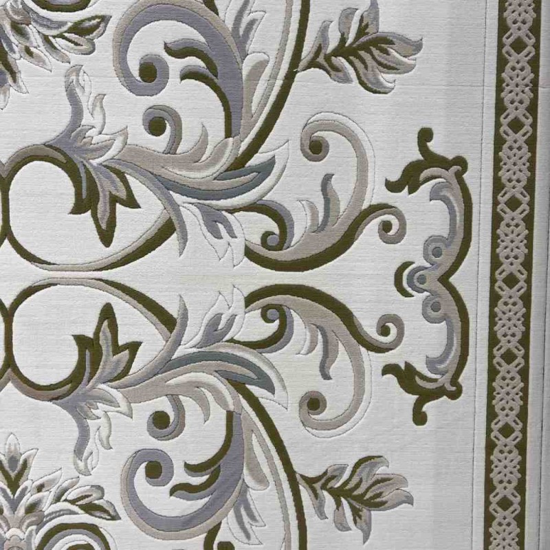 سجاد تركي داليا نقش فرنسي تركي 9771A كريم اخضر مقاس 50*80