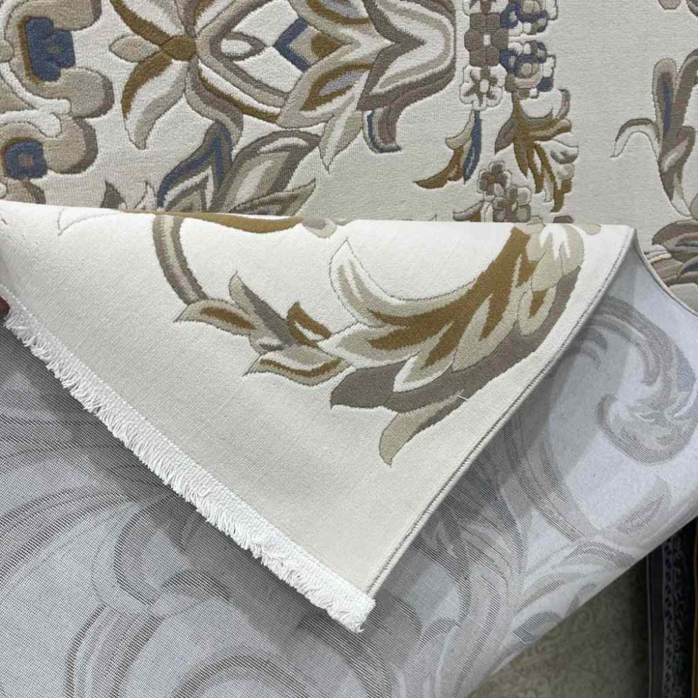 سجاد تركي اناقة نقش فرنسي J941DC كريم بيج مقاس  300*400