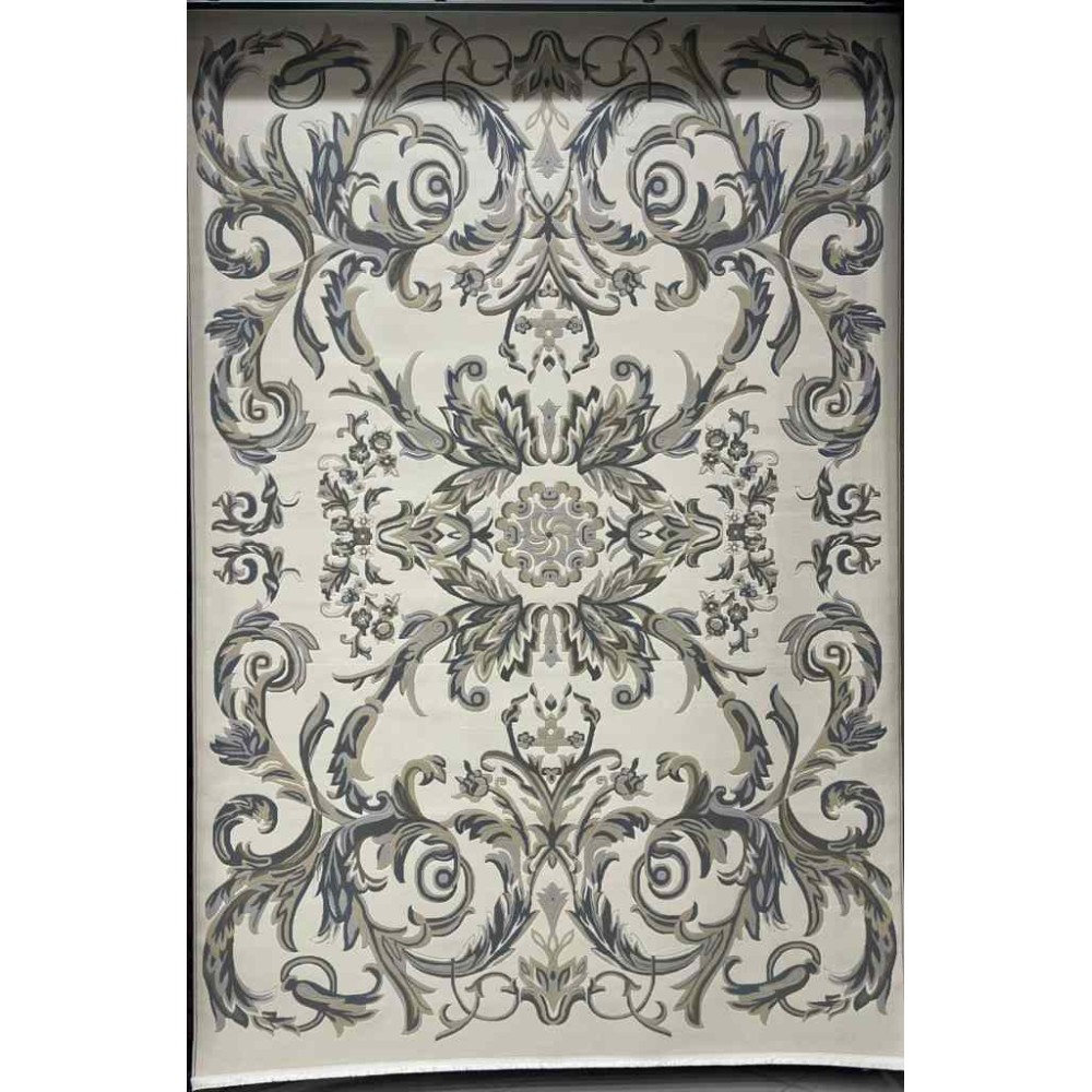 سجاد تركي اناقة نقش فرنسي J941DC كريم سماوي مقاس 50*80