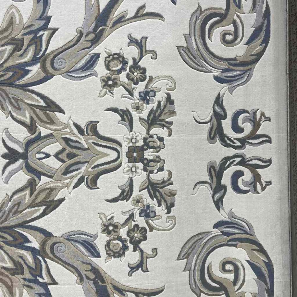 سجاد تركي اناقة نقش فرنسي J941DC كريم سماوي مقاس 50*80