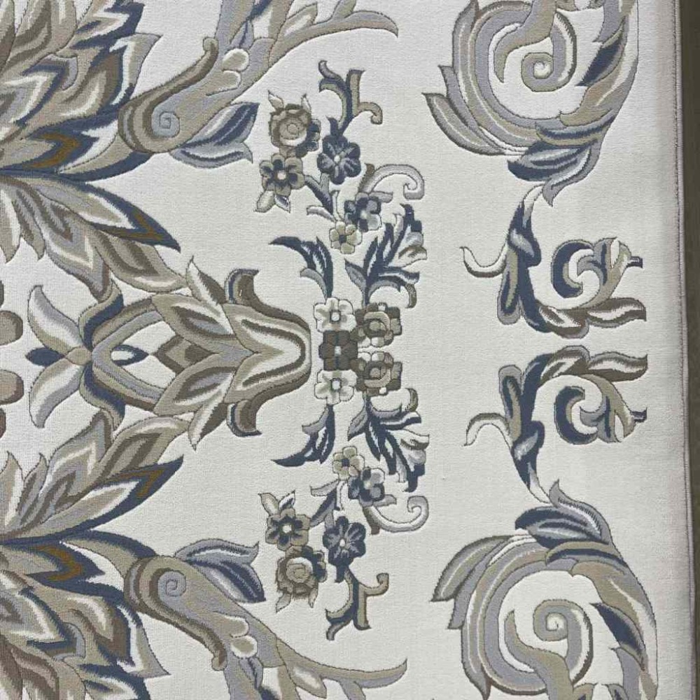 سجاد تركي اناقة نقش فرنسي J941DC كريم رصاصي مقاس  250*350