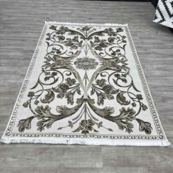 سجاد تركي اليزا نقش فرنسي تركي A6169A بيج غامق كوكين تيلا مقاس 50*80