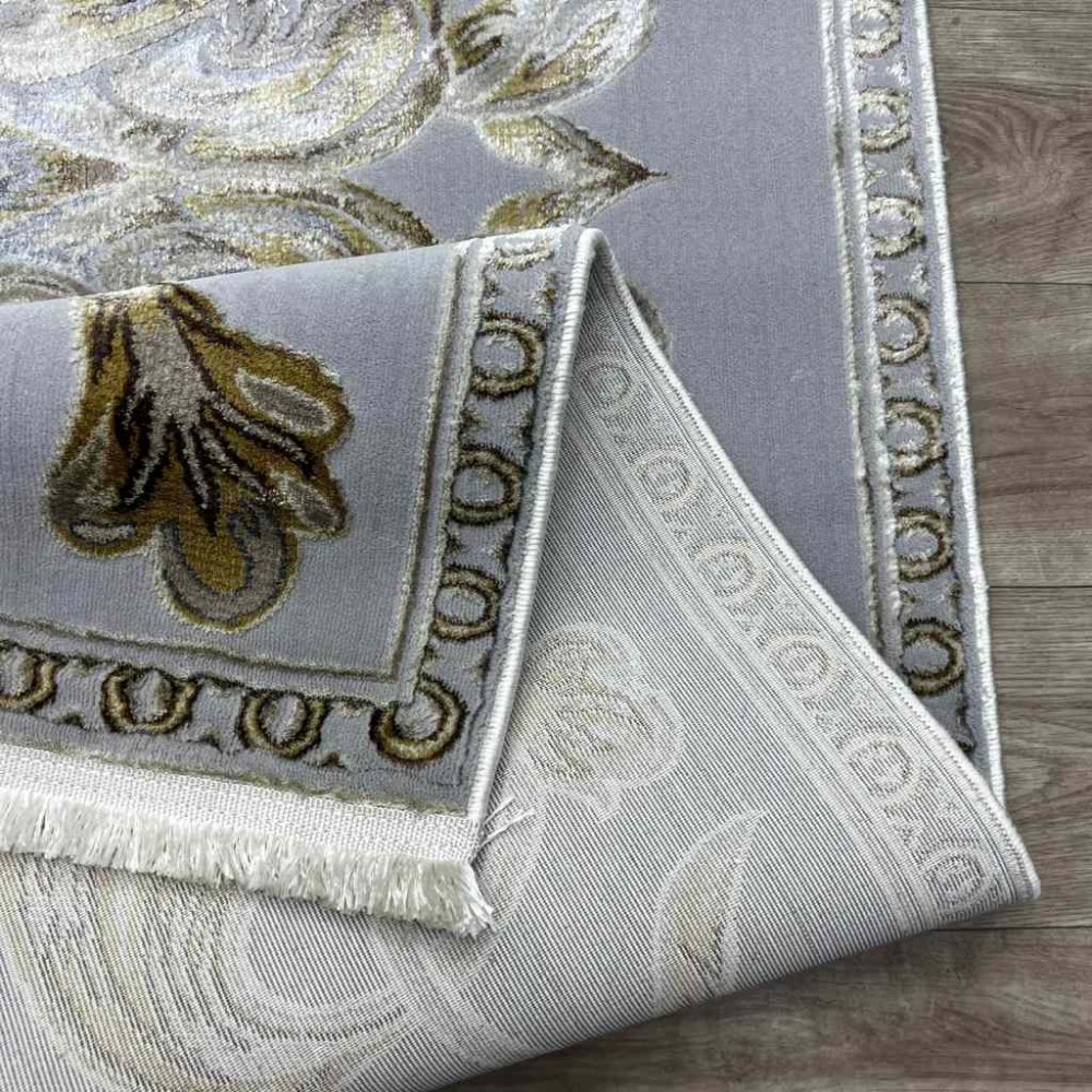 سجاد تركي اليزا نقش فرنسي تركي A6169A رصاصي ذهبي مقاس 80*150