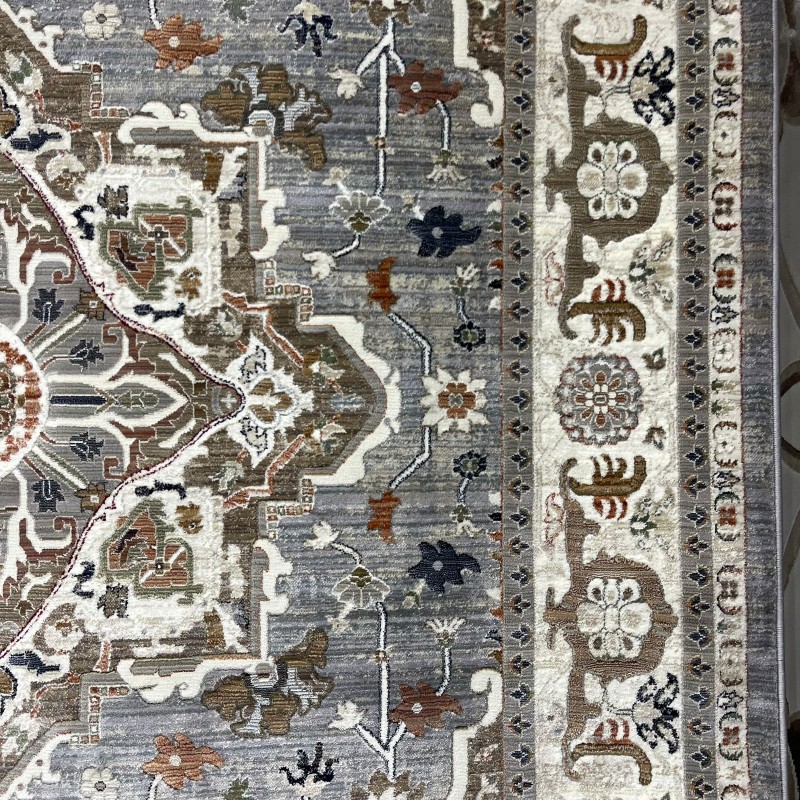 سجاد ليفون بوهيمي تركي M9262 رصاصي D84727 مقاس 80*150 - سجاد بوهيمي