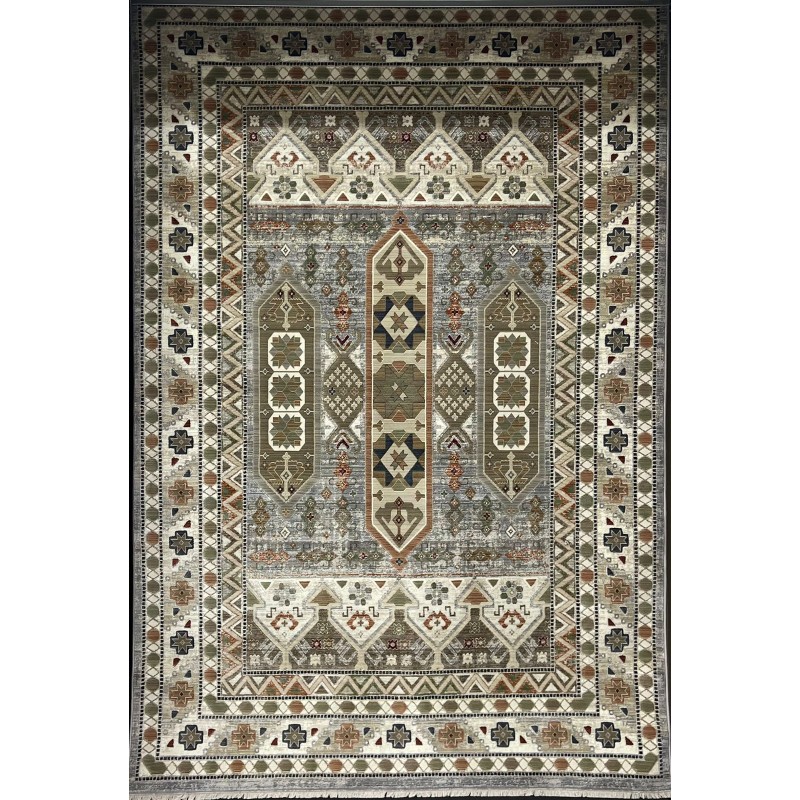 سجاد ليفون بوهيمي تركي L6952 رصاصي D84747 مقاس 80*150 - سجاد بوهيمي