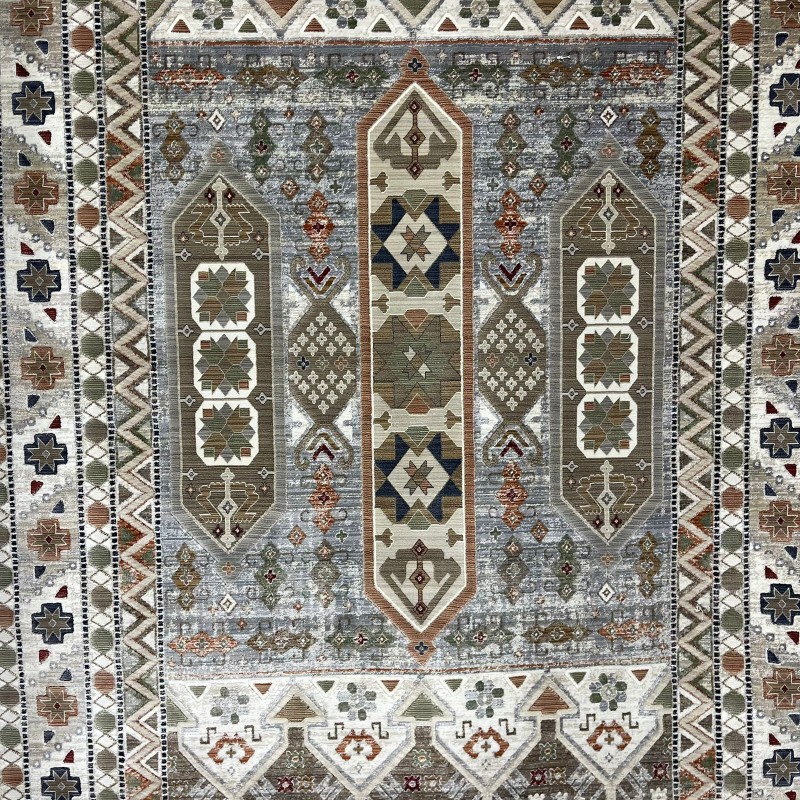 سجاد ليفون بوهيمي تركي L6952 رصاصي D84747 مقاس 80*150 - سجاد بوهيمي