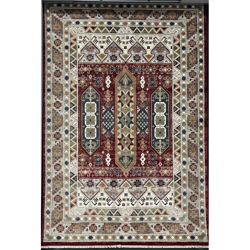سجاد ليفون بوهيمي تركي L6952 احمر D84X9X مقاس 100*300 - سجاد بوهيمي
