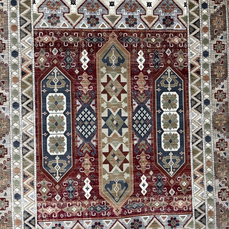 سجاد ليفون بوهيمي تركي L6952 احمر D84X9X مقاس 100*300 - سجاد بوهيمي
