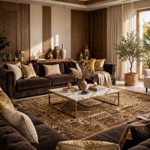 سجاد لونا بوهيمي تركي ODO9A بني مقاس 200*300