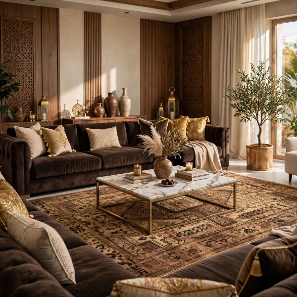 سجاد لونا بوهيمي تركي ODO9A بني مقاس 150*220