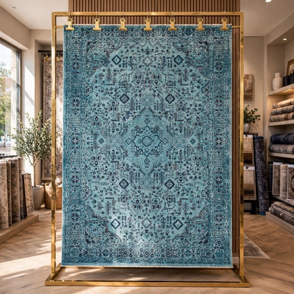 سجاد لونا بوهيمي تركي OE72C اكوا مقاس 100*300