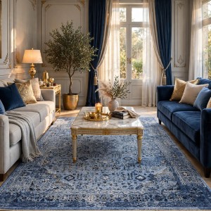 سجاد لونا بوهيمي تركي OE72C سماوي مقاس 250*350
