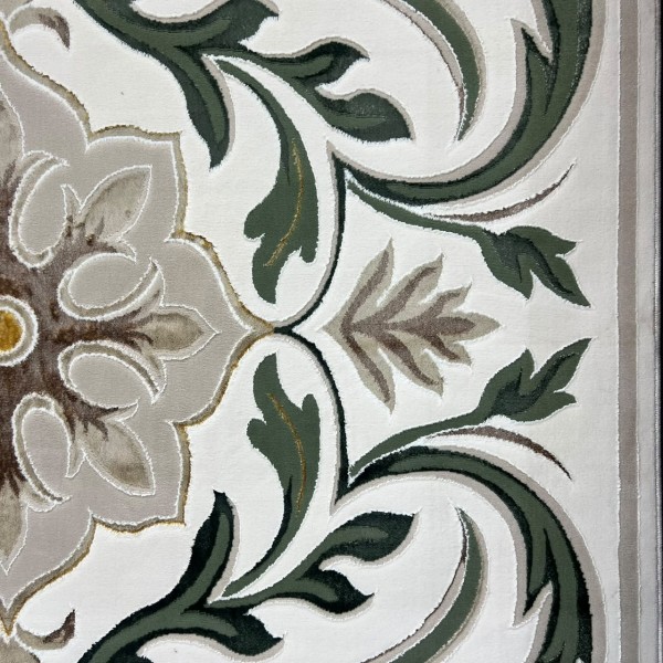 سجاد ميرا نقش فرنسي تركي SRC40A كريم اخضر مقاس 150*220