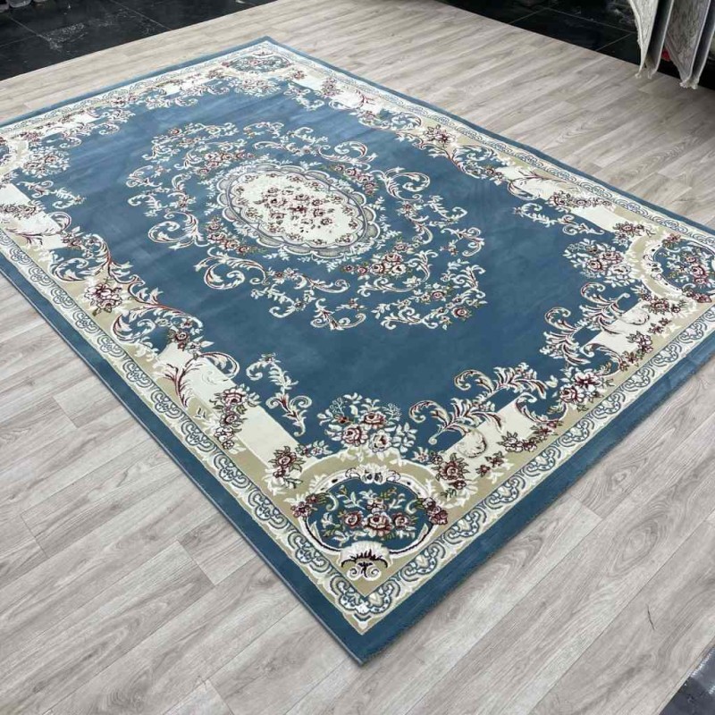 سجاد تركي باريس 6989C لون سماوي مقاس 400*400