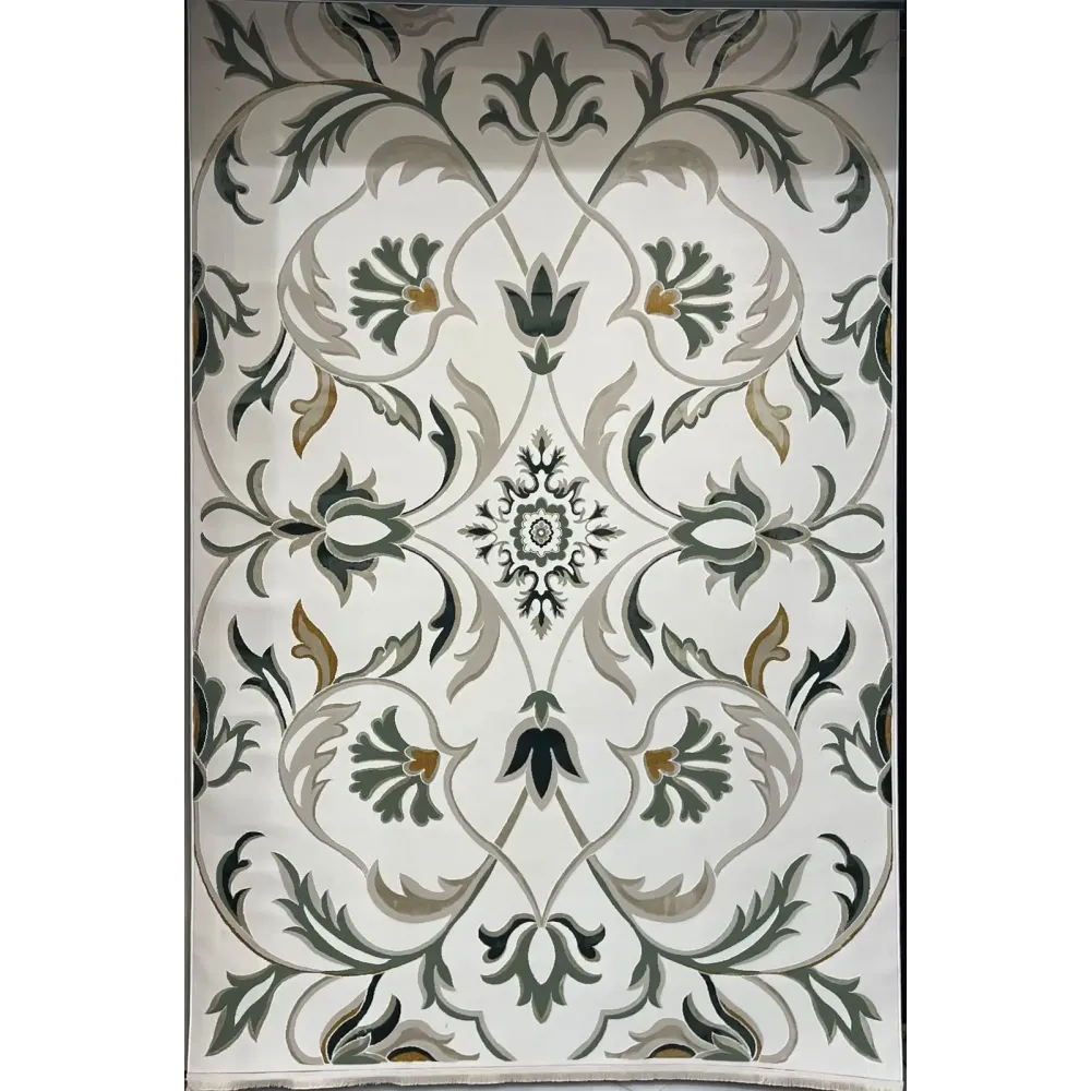سجاد سفير تركي SRC32C كريم اخضر مقاس 50*80 - سجاد فرنسي شرقي