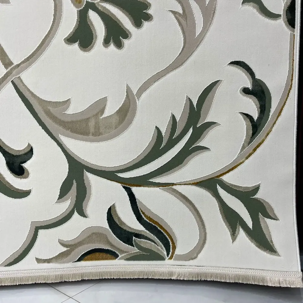 سجاد سفير تركي SRC32C كريم اخضر مقاس 50*80 - سجاد فرنسي شرقي