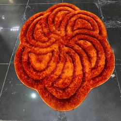 حرير شاغي ثري دي حفر يدوي وردو بيضاوي اورنج