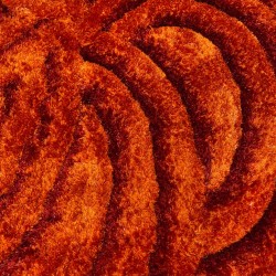 حرير شاغي ثري دي حفر يدوي وردو بيضاوي اورنج