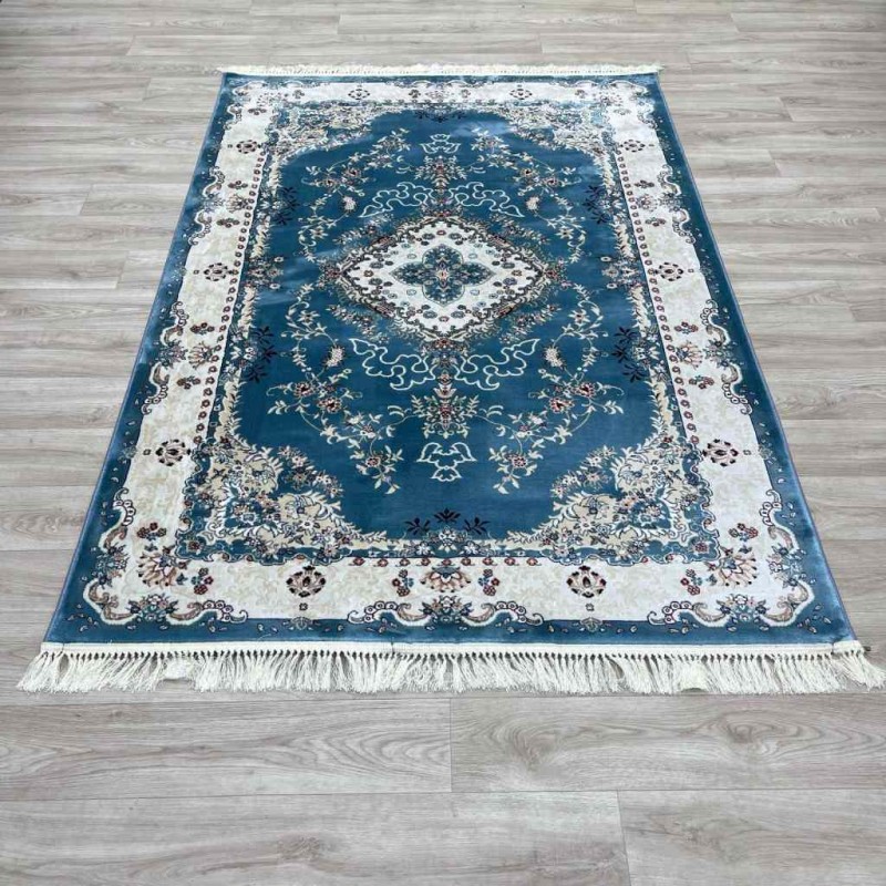 سجاد تركي سوبر اصفهان C709A لون سماوي مقاس 250*350