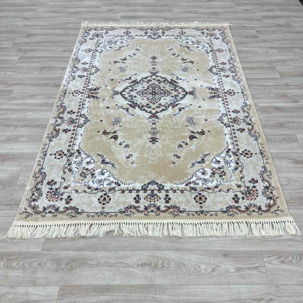 سجاد تركي سوبر اصفهان C709B لون كريم مقاس 100*400