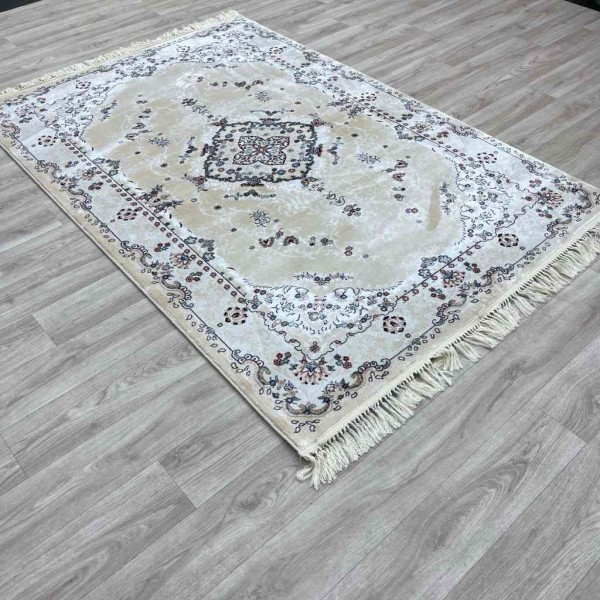 سجاد تركي سوبر اصفهان C709B لون كريم مقاس 150*220