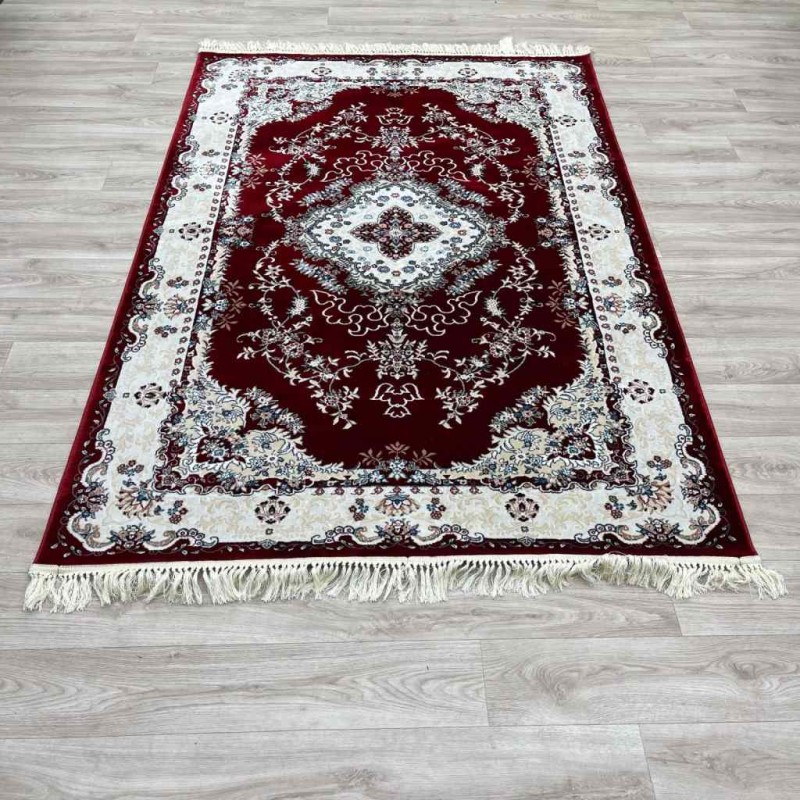سجاد تركي سوبر اصفهان C709A لون احمر عنابي مقاس 400*400