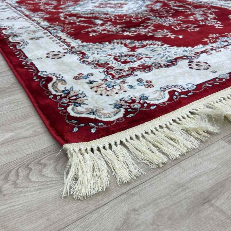 سجاد تركي سوبر اصفهان C709A لون احمر عنابي مقاس 400*400