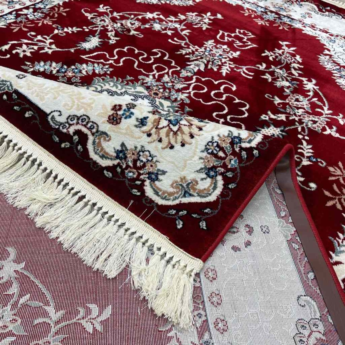 سجاد تركي سوبر اصفهان C709A لون احمر عنابي مقاس 400*400