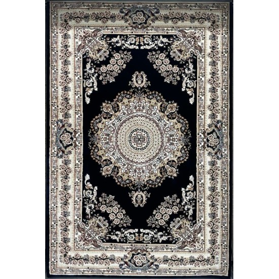 Turkish carpet Super Million 3658D navy blue color size 50*80