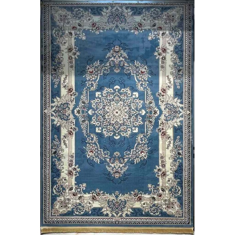 سجاد تركي حرير N232A سماوي مقاس 150*220