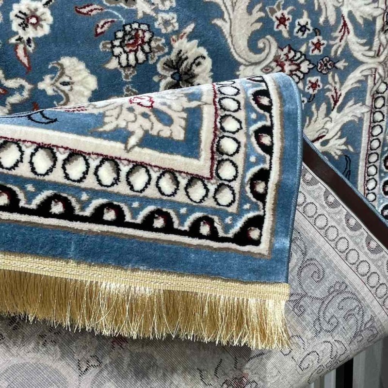 سجاد تركي حرير N232A سماوي مقاس 150*220