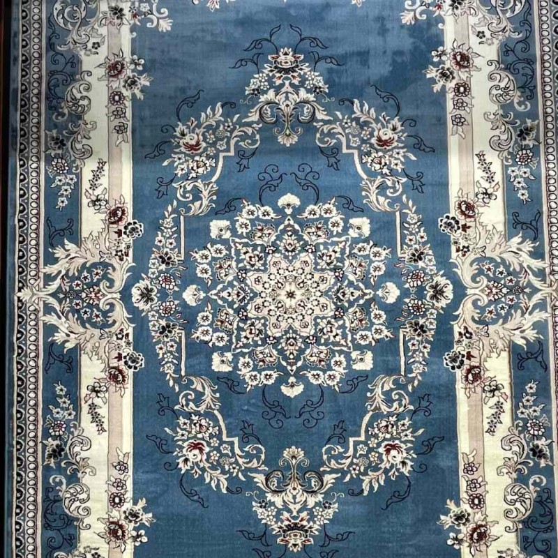 سجاد تركي حرير N232A سماوي مقاس 150*220